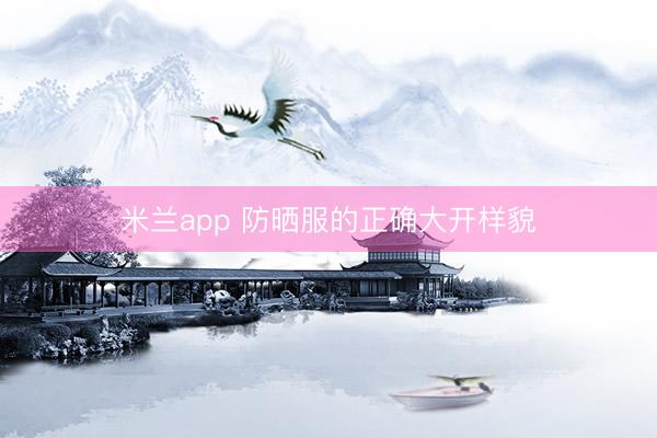 米兰app 防晒服的正确大开样貌